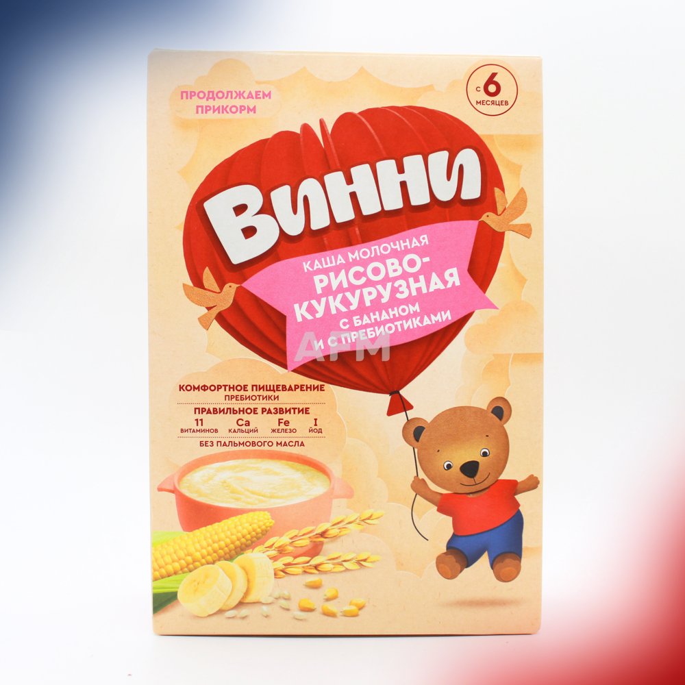 ВИННИ каша мол.рисово-кукурузная с 6м+ 200г бан.пребио