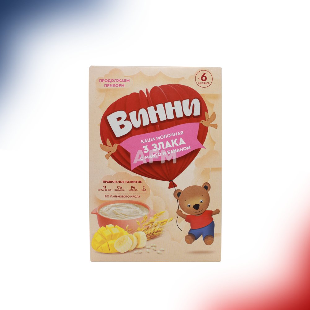 ВИННИ каша мол.3 злака с 6м+ 200г манго.бан